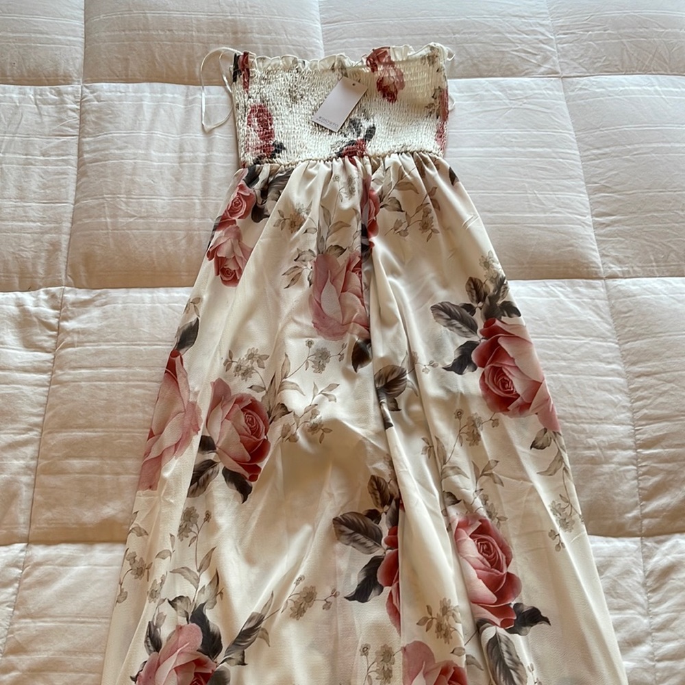 Spring white floral romper